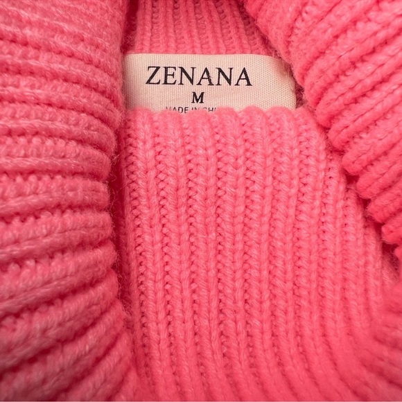 Zenana Outfitters Vibrant Pink Cowl Neck Sweater - Picture 7 of 7